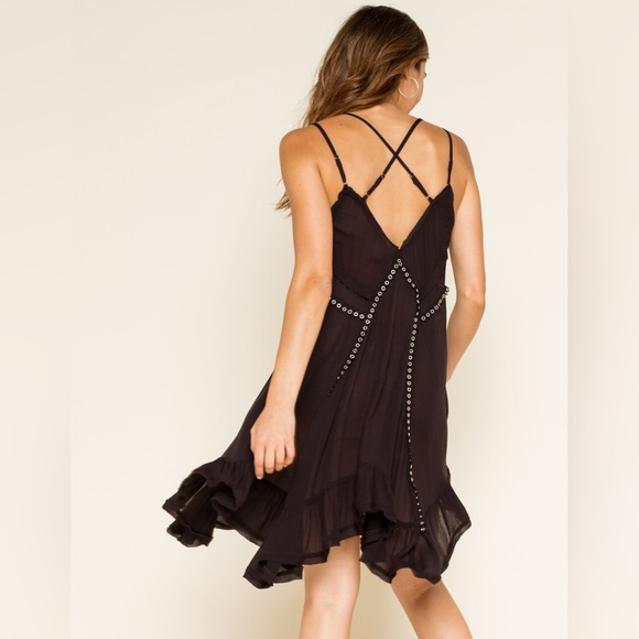 SOLD Free People | Sway With Me Trapeze Dress in Black Size Large - Picture 2 of 10